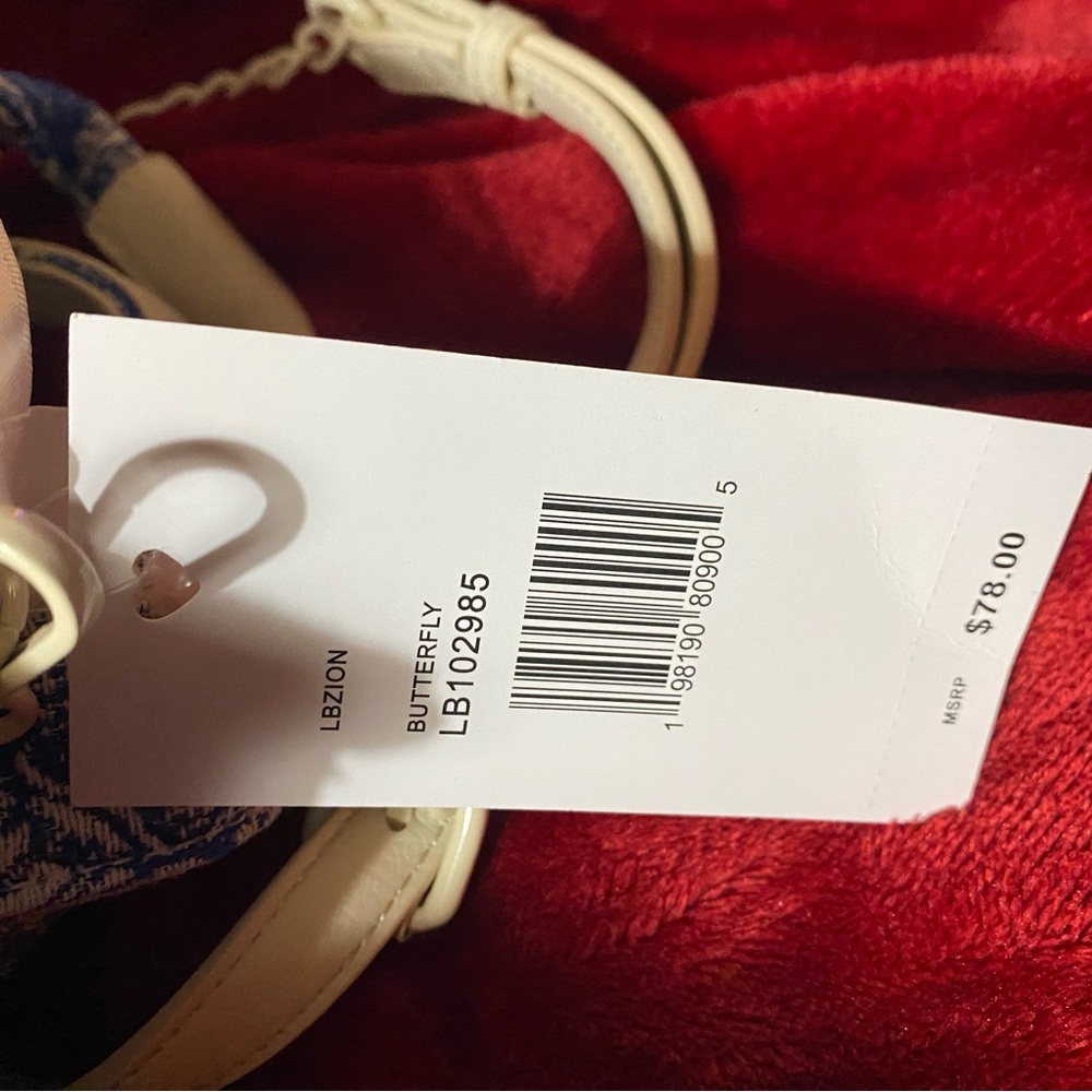 Betsey Johnson Blue and Cream Floral Crossbody Bag - Picture 6 of 10